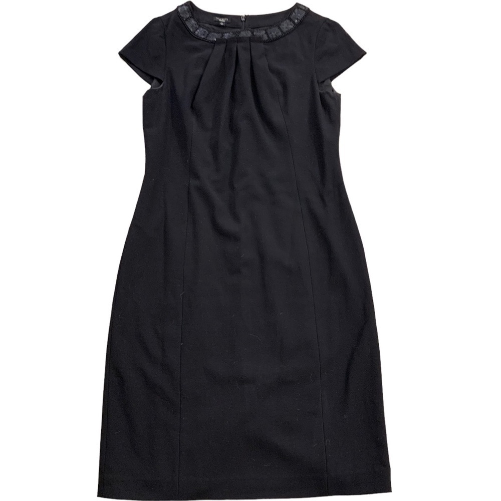 Talbots | LBD Little Black Dress Sequins Beaded Collar Size 10